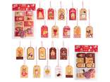 Blister of 50 Christmas paper gift tags with string