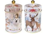 Bocal alimentaire en métal avec couvercle à motifs de Noël
