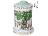 Boîte à friandises de Noël en métal avec boîte à musique