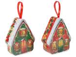 Boîte à suspendre en métal en forme de maison de Noël