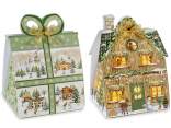 Boîte de Noël faite maison et emballage cadeau avec nœud
