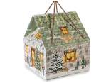 Boîte en carton en forme de maison de Noël avec poignées