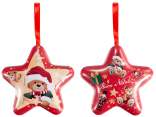 Boîte en métal en forme d'étoile avec décorations de Noël
