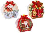 Boîte en papier en forme de boule de Noël avec nœud