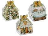 Boîte en papier en forme de maison de Noël avec nœud