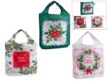 Bolsa de compras poliéster resellable con adornos navideños