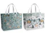 Bolsa de tela no tejida de 13 litros con estampado navideño.