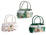 Bolsa navideña de tela con relieve y suave pelo ecológico