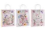 Bolsa/sobre de papel grande con asas estampadas con conejito
