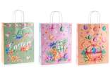 Bolsa/sobre de papel grande con asas y decoración de Pascua.