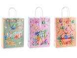 Bolsa/sobre de papel mediano con asas y adornos de Pascua