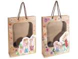 Bolsa/sobre grande de papel kraft con conejos y ventana.