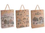 Bolsa/sobre grande de papel kraft navideño