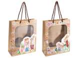 Bolsa/sobre mediano de papel kraft con asas y ventana.