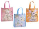 Borsa in tessuto non tessuto con stampa coniglietti