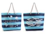 Borsa mare in rafia con manici in corda e decori mare