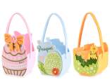 Borsetta in panno Buona Pasqua con decori in rilievo