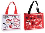 Borsetta in panno con decori natalizi tema Babbo Natale