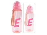 Botella Tritan de 500 ml con letra E, pajita y gancho