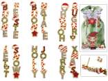 Boucles pendantes en métal avec textes de Noël