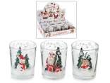 Bougie de Noël en forme de personnage dans un bocal en verre