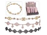 Bracciale in metallo con strass e card