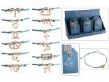 Bracelet corde avec signe du zodiaque en métal