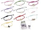 Bracelet en corde colorée avec chien et chat dans une carte