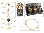 Bracelet en métal avec pendentif en émail avec strass