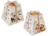 Caja de cartón para pandoro/panettone con decoración fieltro