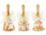 Campanella in ceramica con Presepe e fiocco