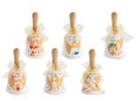 Campanella in ceramica con angioletto, scritta e fiocco