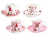 Cana de cafea din portelan 70 ml Decoratiuni si farfurie de