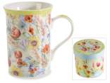 Cana de portelan de 300 ml cu imprimeu floral