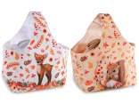 Canvas handbag / basket with built-in bag and handle