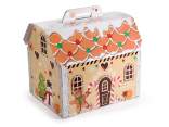 Cardboard gingerbread house box with handle