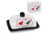 Ceramic butter dish with lid and chicken decoration