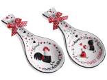 Ceramic chicken spoon rest with bow