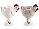 Ceramic food egg cup shaped like a hen