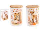 Ceramic food jar with woodland animals