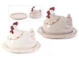 Ceramic food plate with chicken lid