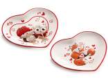 Ceramic heart plate with 