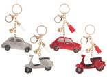 Charm / keychain car and motorcycle with rhinestones