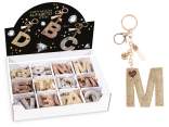 Charm / keychain letters with rhinestones and tassel
