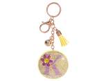 Charm / portachiavi lettera K colorata con strass e pendenti