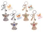 Charm/llavero ángel con pedrería y colgantes