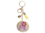 Charm/llavero letra A de colores con pedrería y colgantes