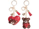 Charm/llavero osito de peluche con pedrería y colgantes