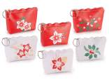 Christmas Faux Leather Coin Purse with Keychain Zip