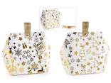 Christmas Print Paper Box with Golden Handle